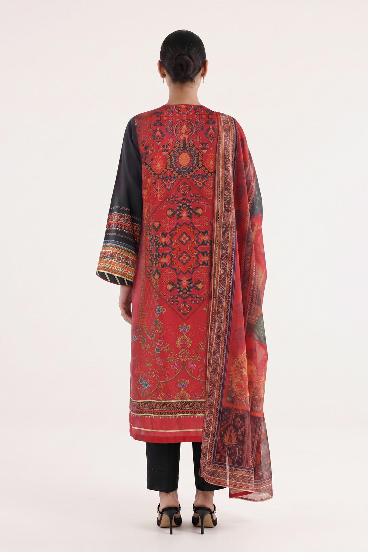 Stitched Printed Satin Shirt+ Dupatta