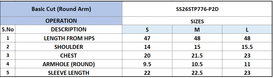Size Chart