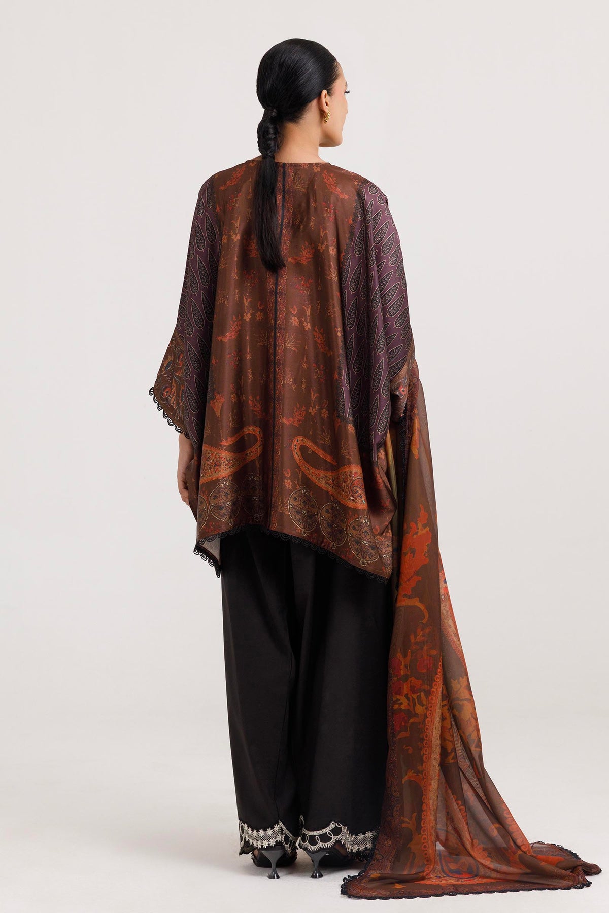 Stitched Printed Satin Shirt+ Dupatta