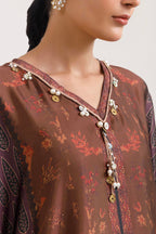 Stitched Printed Satin Shirt+ Dupatta