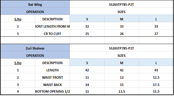Size Chart