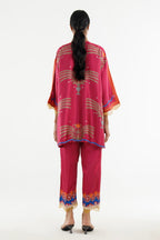 Stitched Printed Satin Shirt+ Culotte