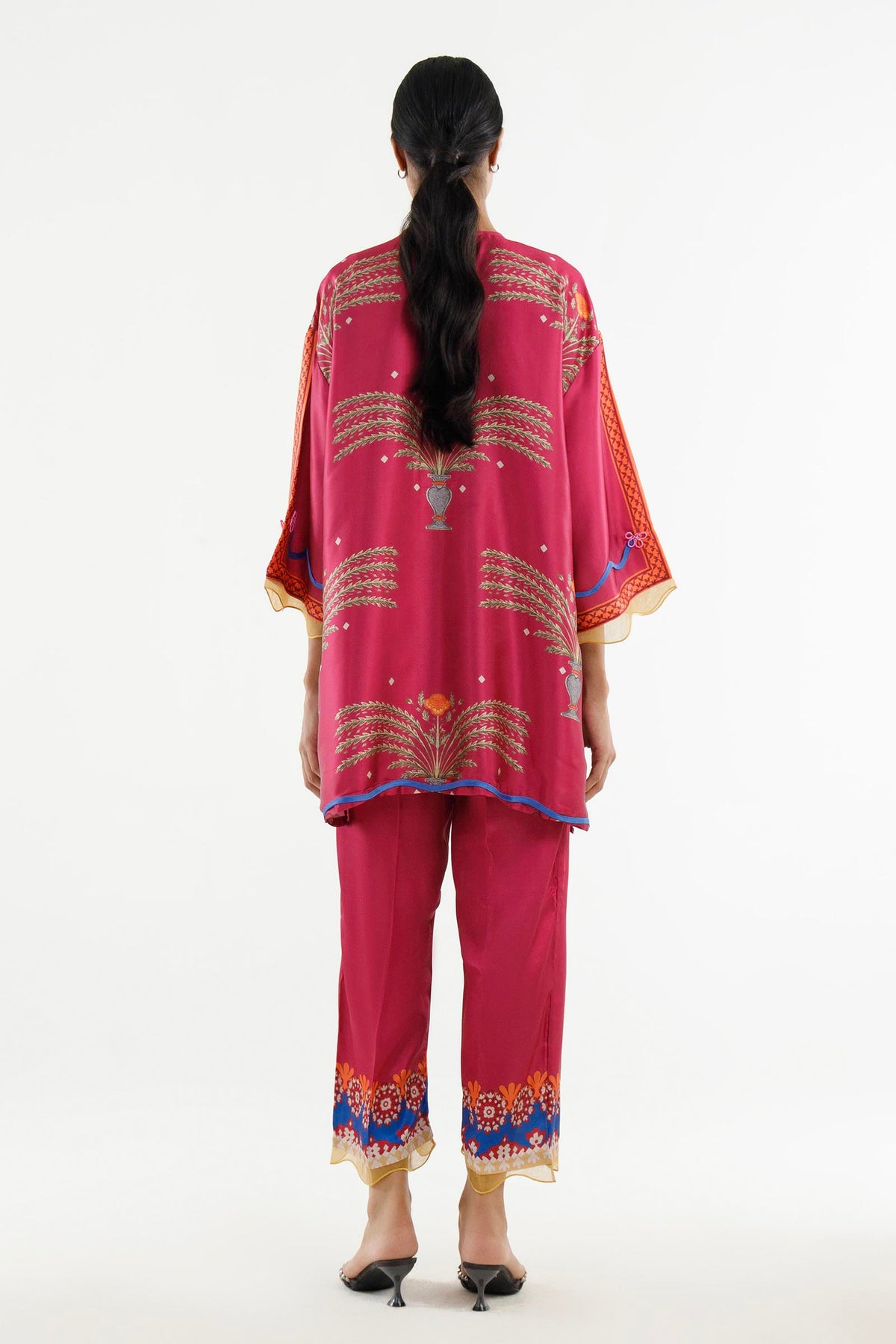 Stitched Printed Satin Shirt+ Culotte
