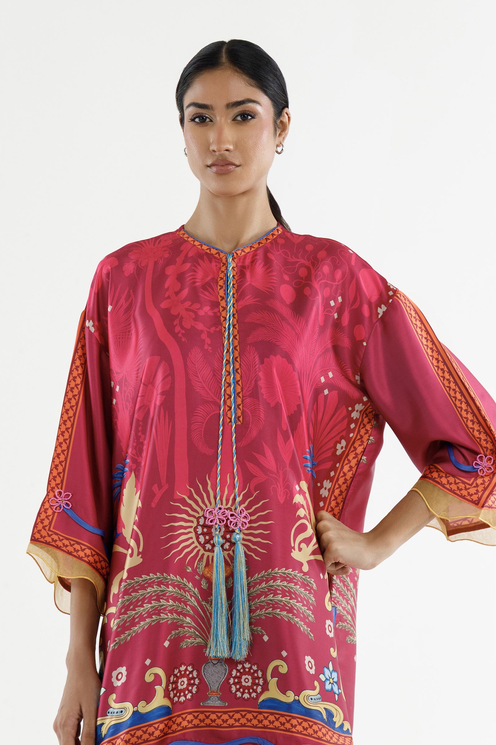 Stitched Printed Satin Shirt+ Culotte Secondary image