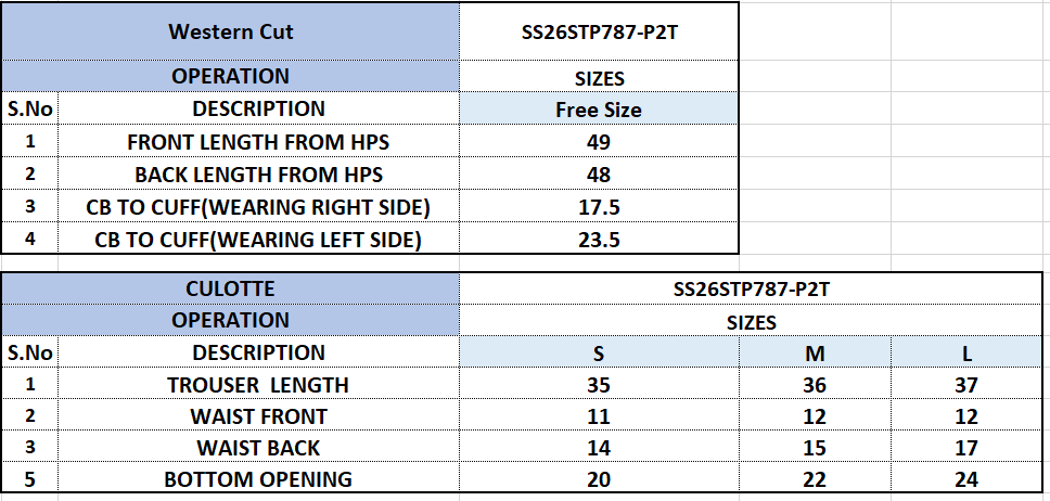 Size Chart