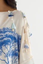 Stitched Printed Satin Shirt+ Culotte