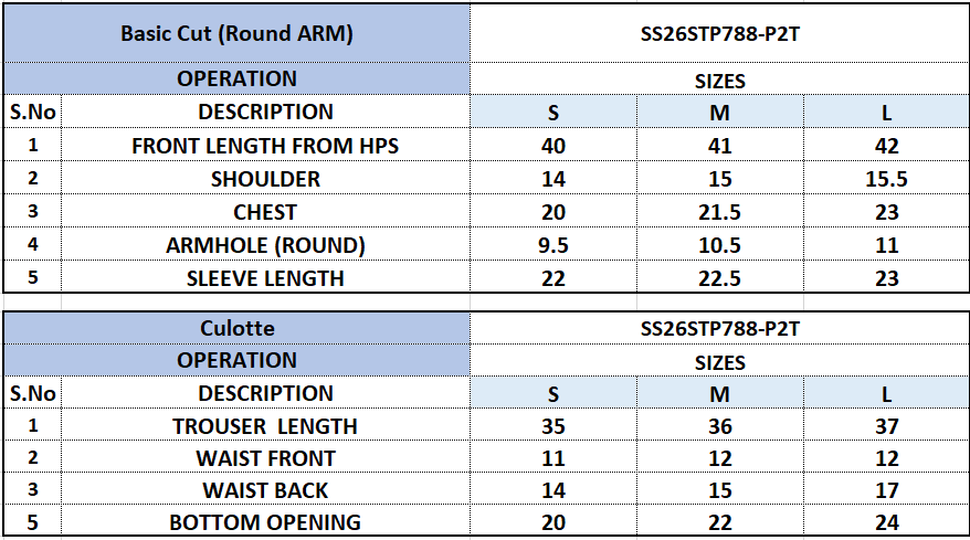 Size Chart