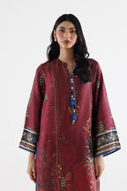 Stitched Printed Satin Shirt+ Culotte