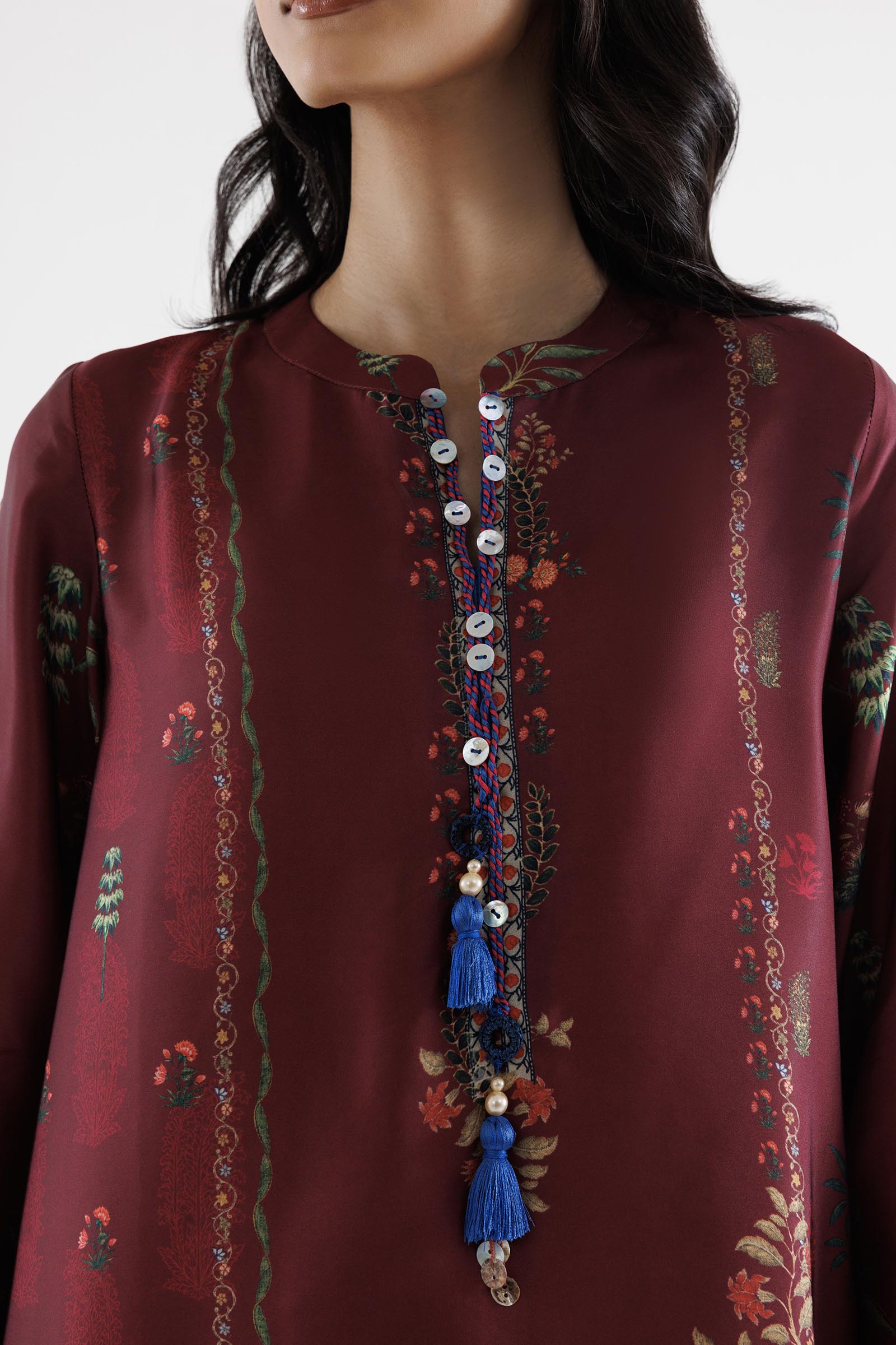 Stitched Printed Satin Shirt+ Culotte Secondary image