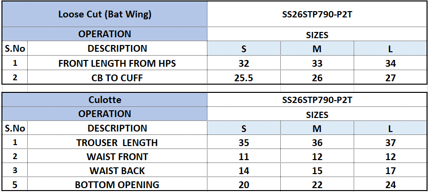 Size Chart