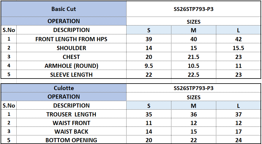 Size Chart