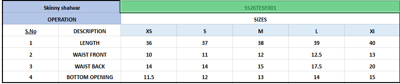 Size Chart