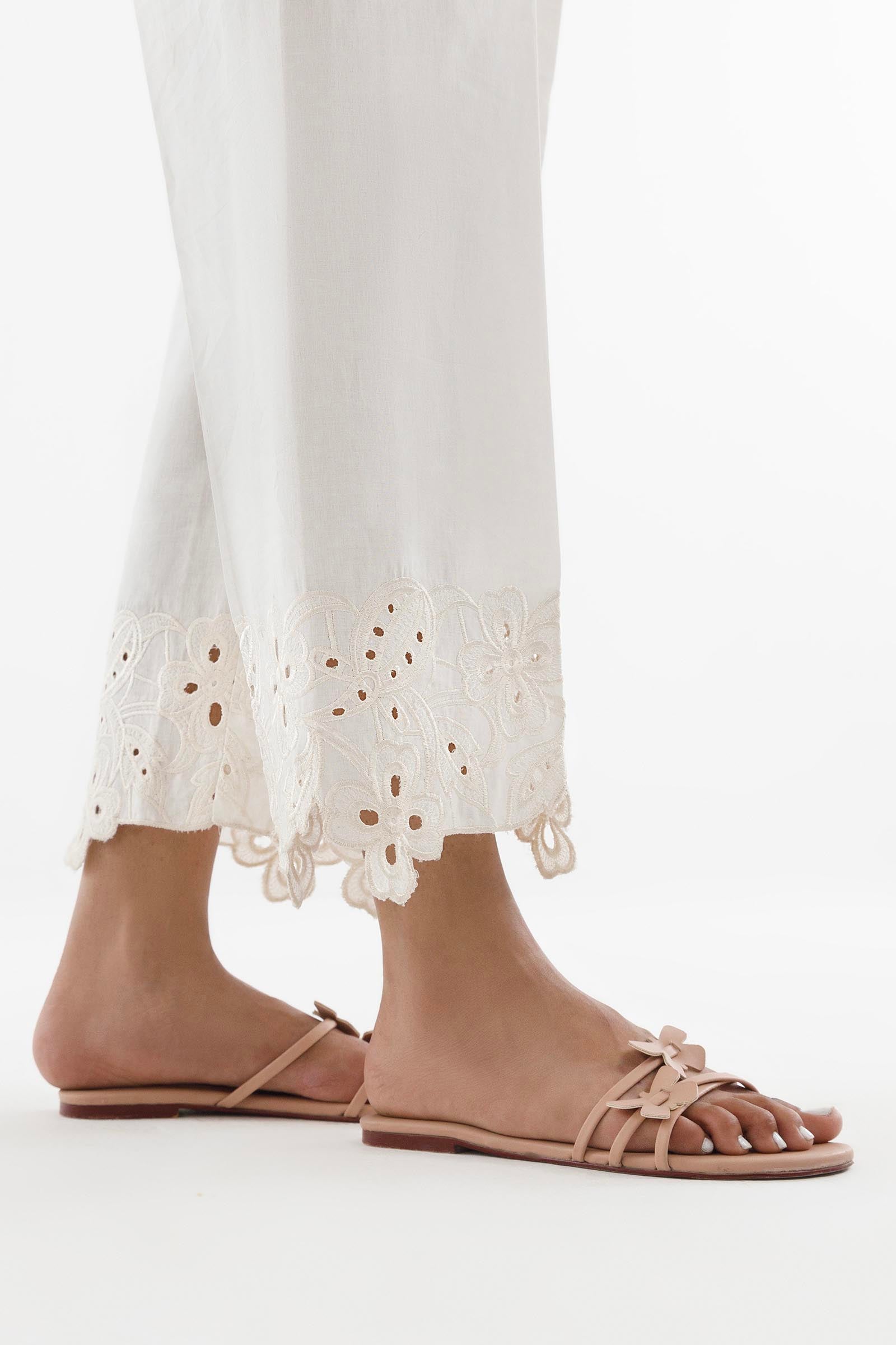 Stitched Embroidered Lawn Shalwar Secondary image