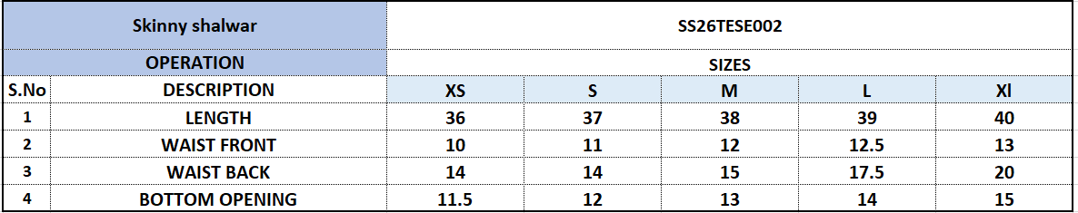 Size Chart