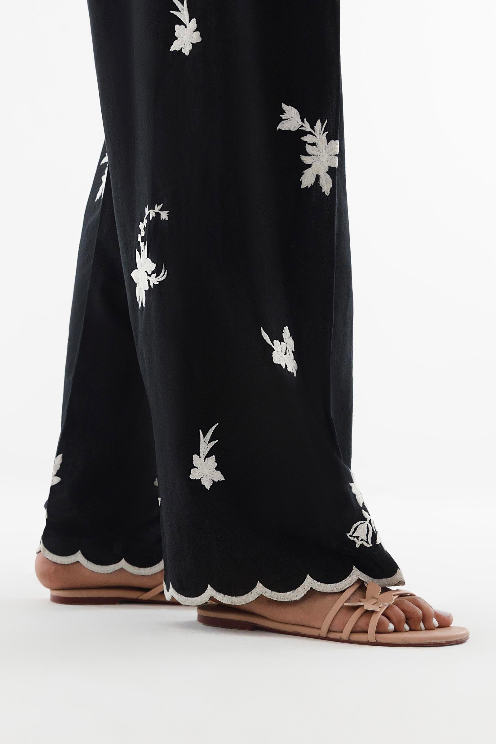 Stitched Embroidered Lawn Shalwar Secondary image