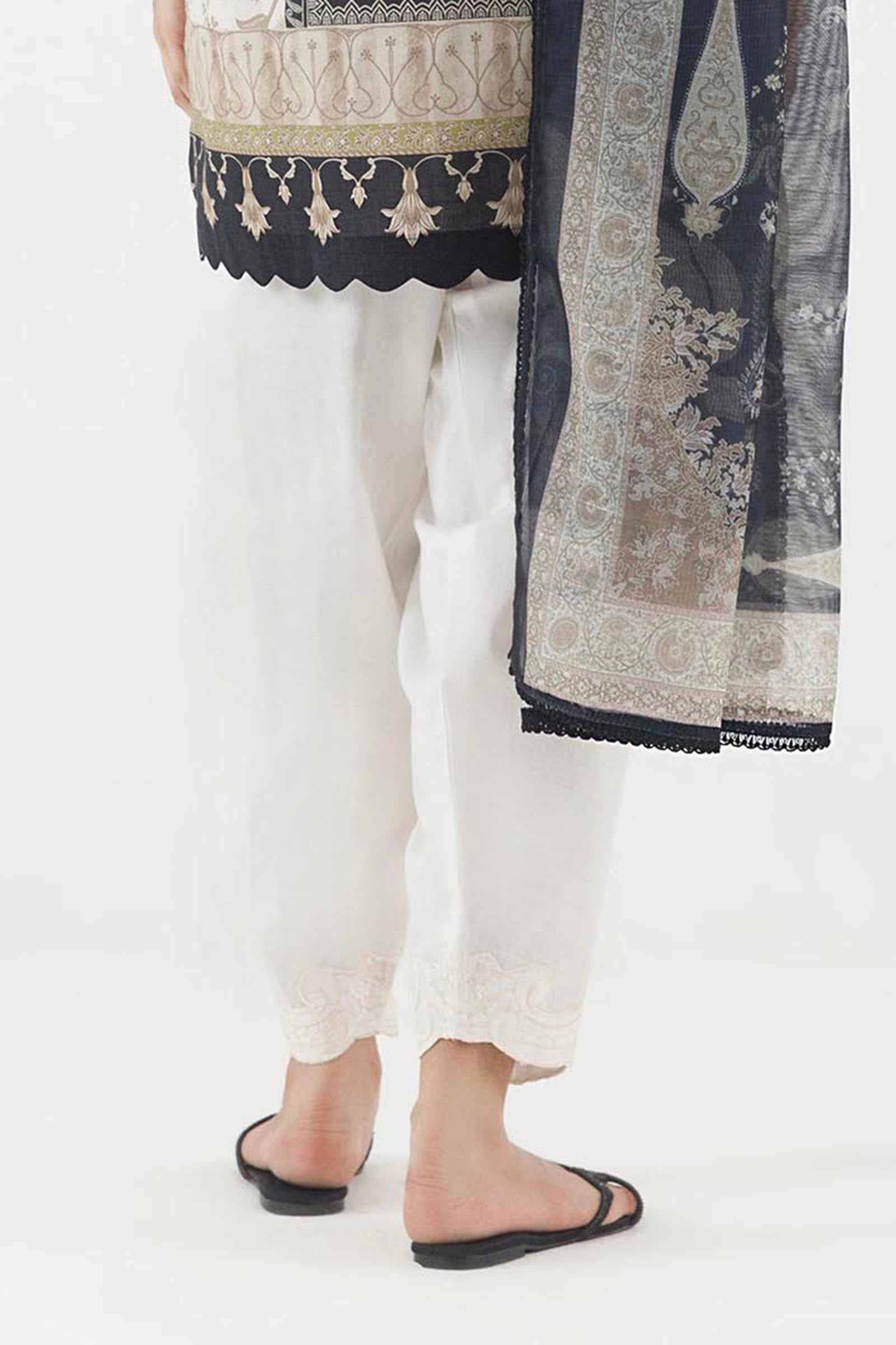 Stitched Lawn Shalwar Secondary image