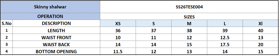 Size Chart