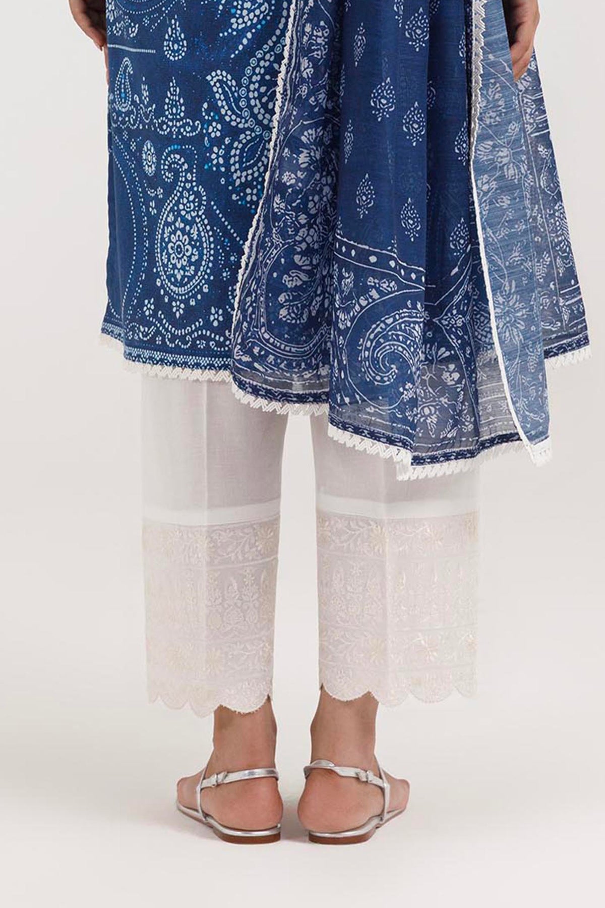 Stitched Embroidered Lawn Culotte