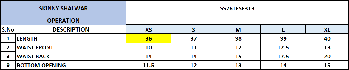 Size Chart