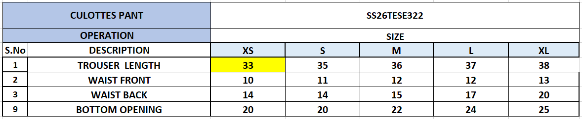 Size Chart