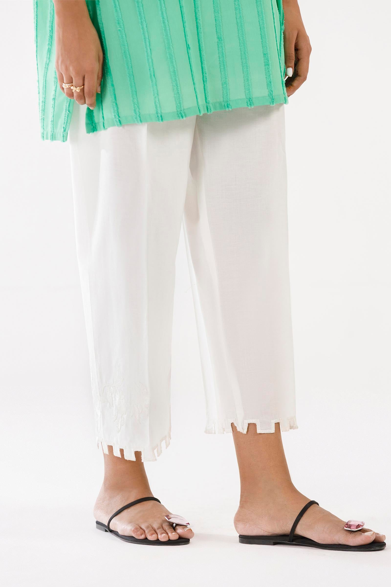 White Embroidered Lawn Culotte Main image
