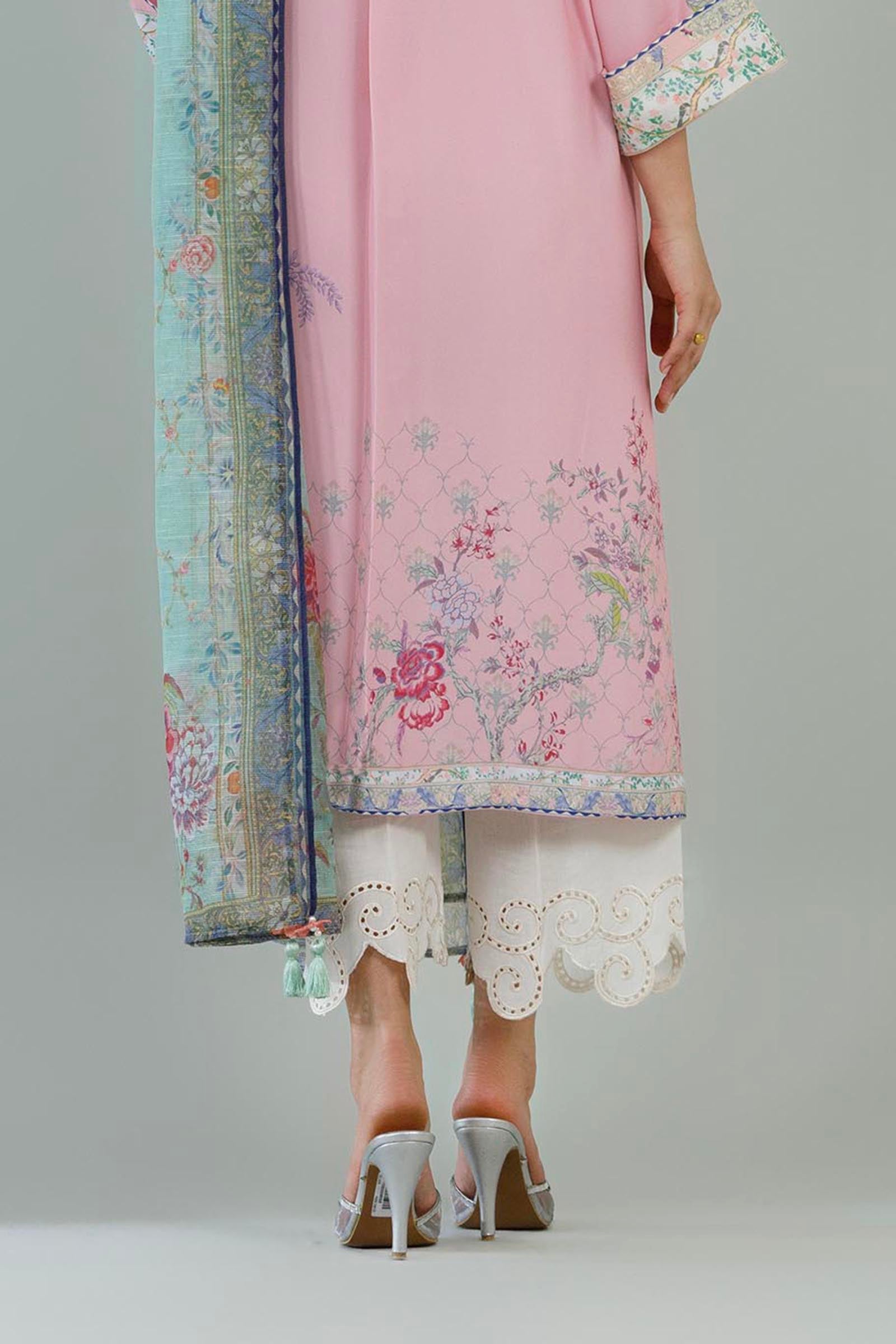 Stitched Embroidered Lawn Culotte Secondary image