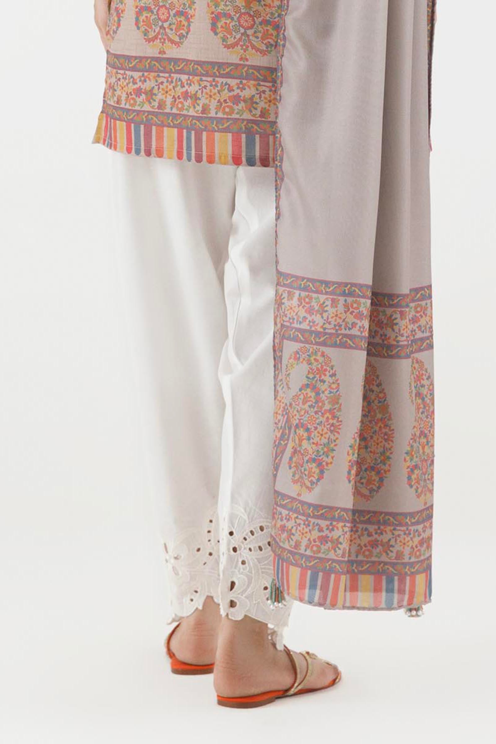 Stitched Embroidered Lawn Culotte