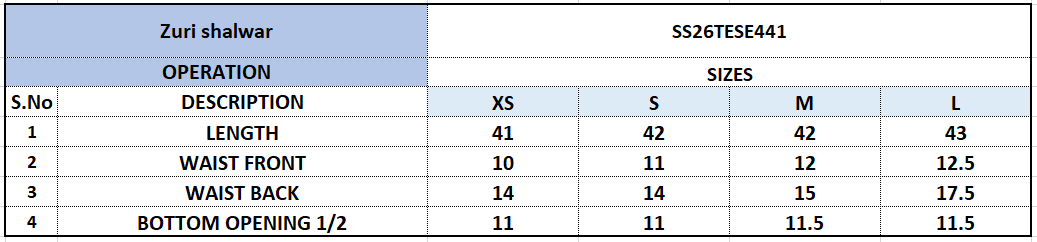 Size Chart