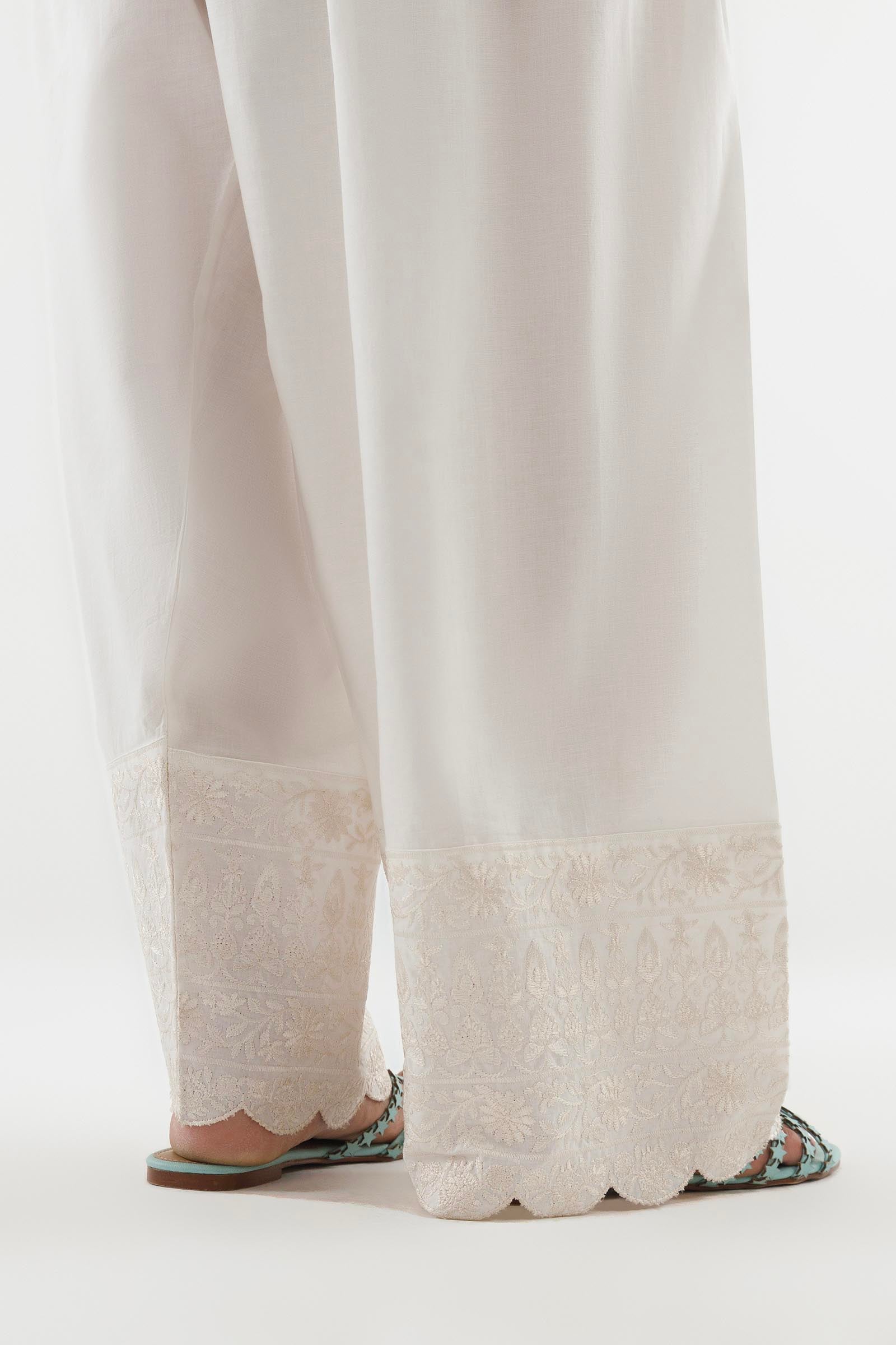 Stitched Embroidered Lawn Shalwar Secondary image