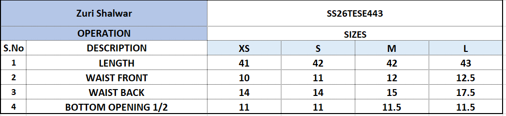 Size Chart