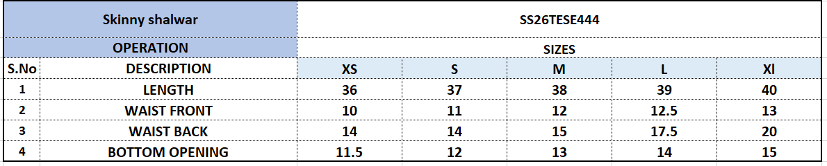 Size Chart