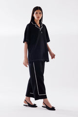 Stitched Dyed Khaddar Shirt + Culotte
