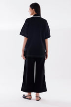 Stitched Dyed Khaddar Shirt + Culotte