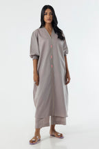 Stitched Grey Printed Shirt + Culotte