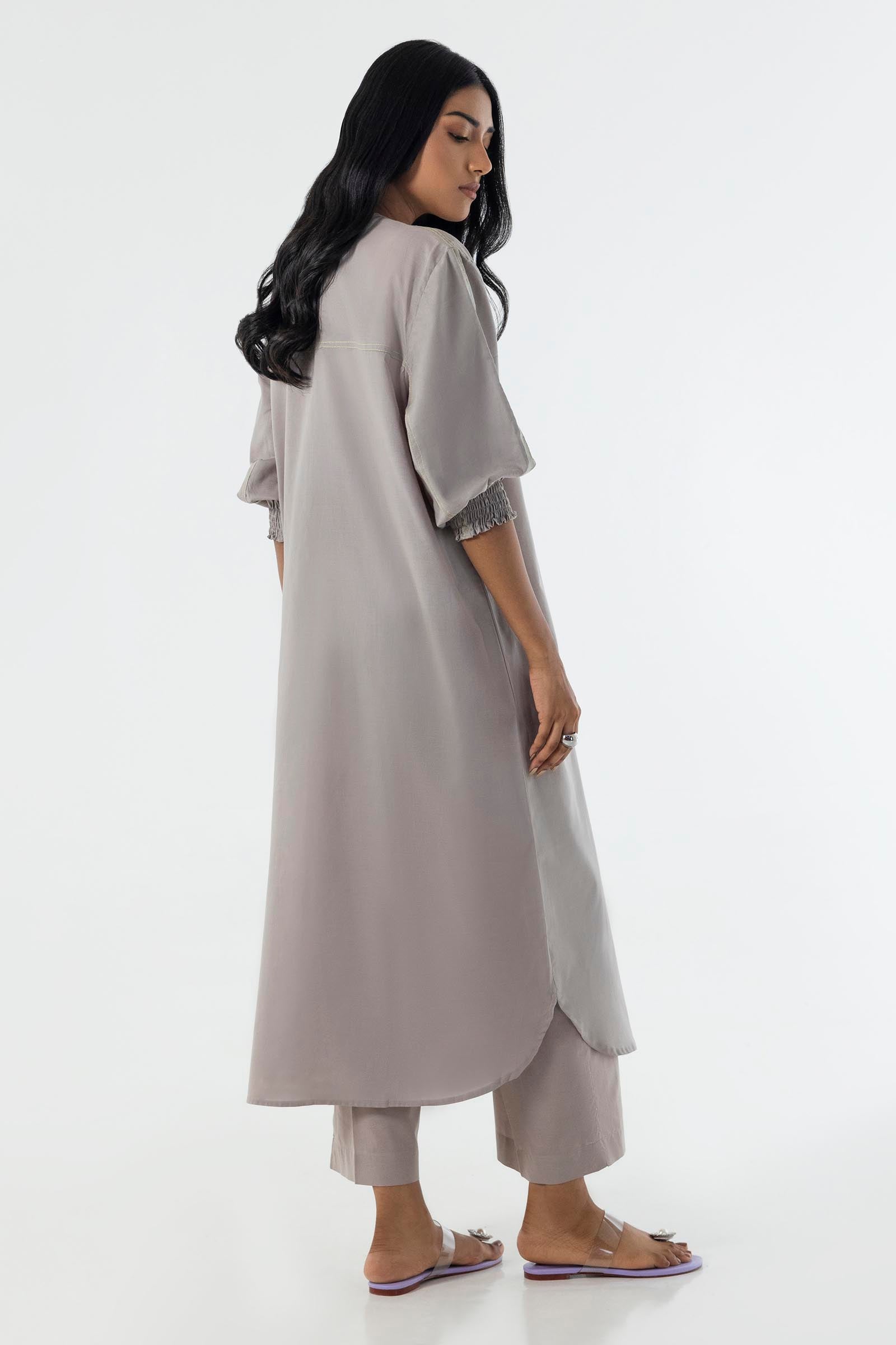 Stitched Grey Printed Shirt + Culotte Secondary image