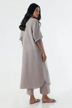 Stitched Grey Printed Shirt + Culotte