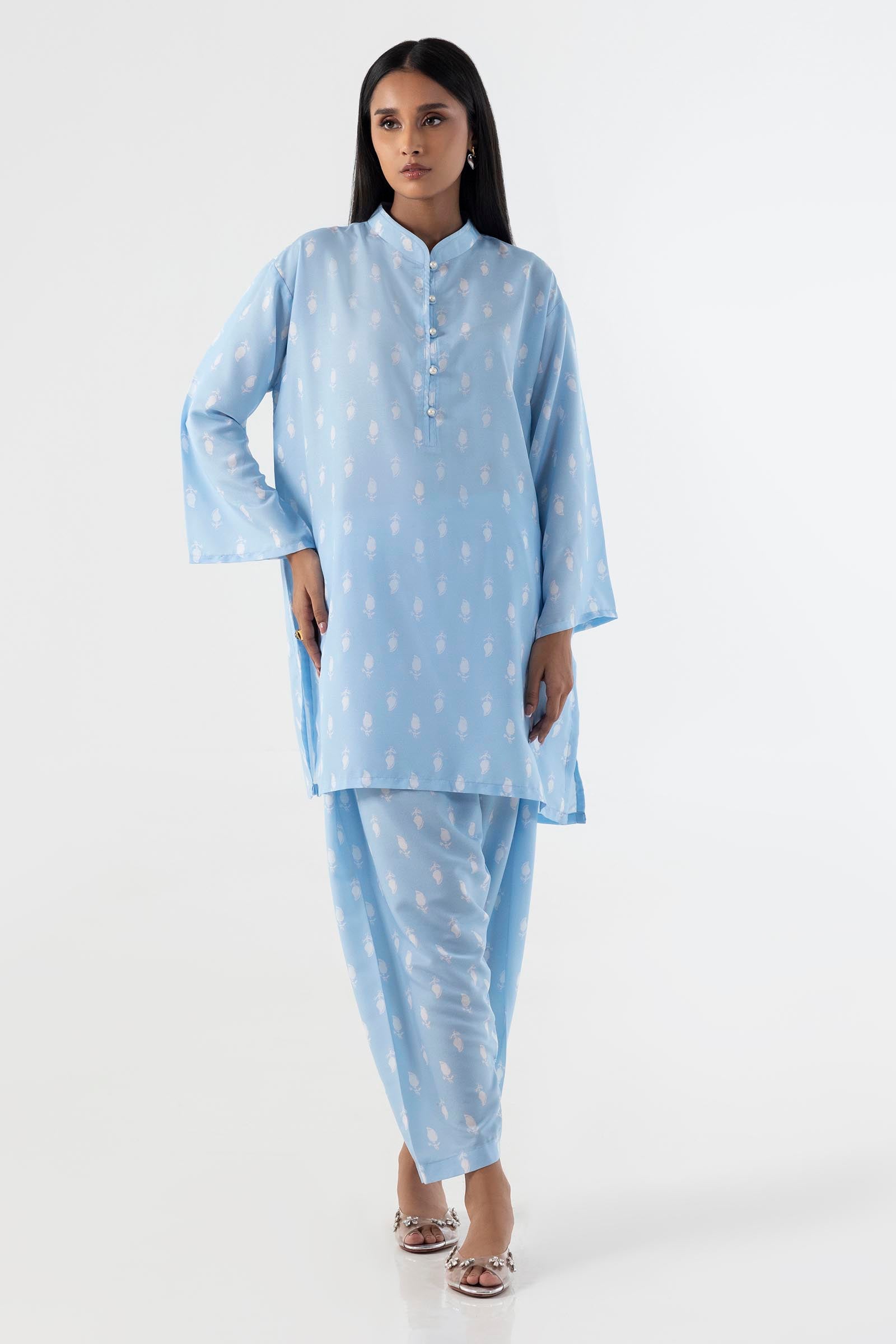 Stitched Boxy Poly Cambric Shirt Main image