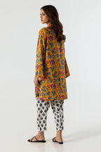 Stitched Boxy Linen Shirt + Skinny Shalwar