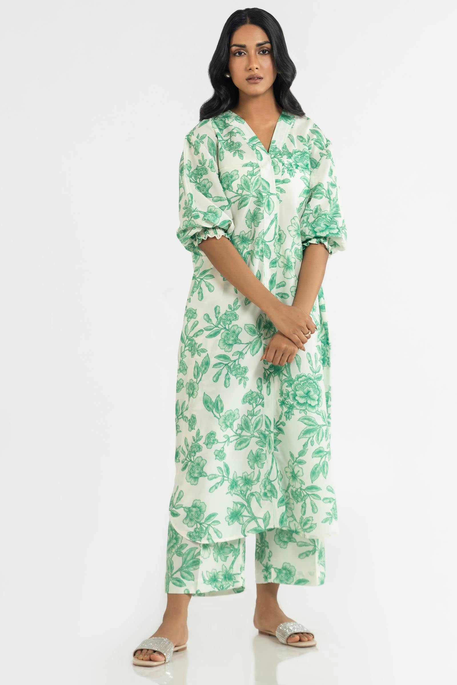 Stitched Basic Poly Cambric Shirt + Culotte