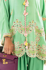 Stitched Embroidered Raw Silk Shirt+ Shalwar