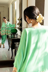 Stitched Embroidered Raw Silk Shirt+ Shalwar