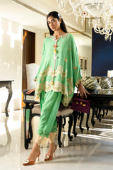Stitched Embroidered Raw Silk Shirt+ Shalwar