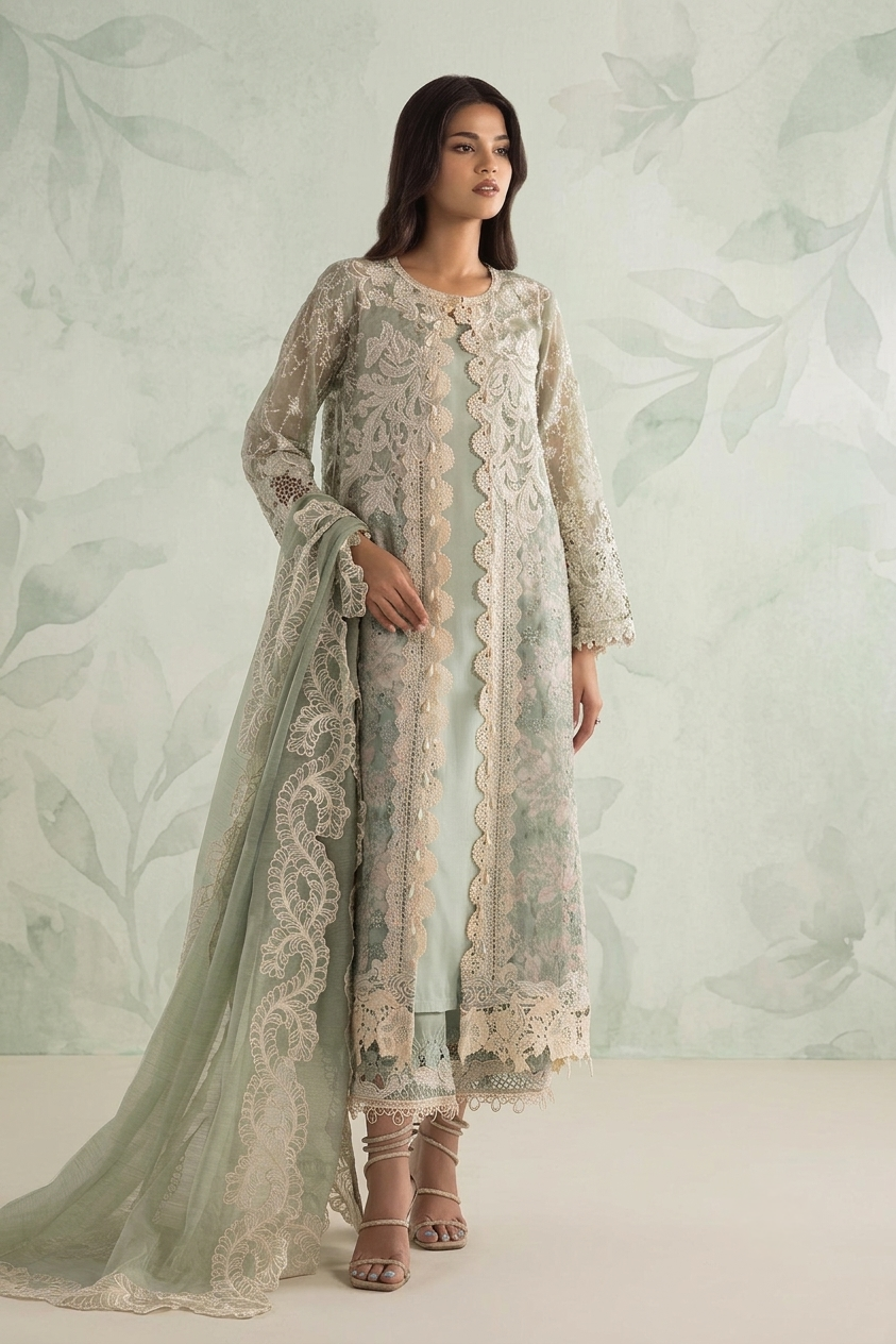 Stitched Cotton Embroidered Suit Main image