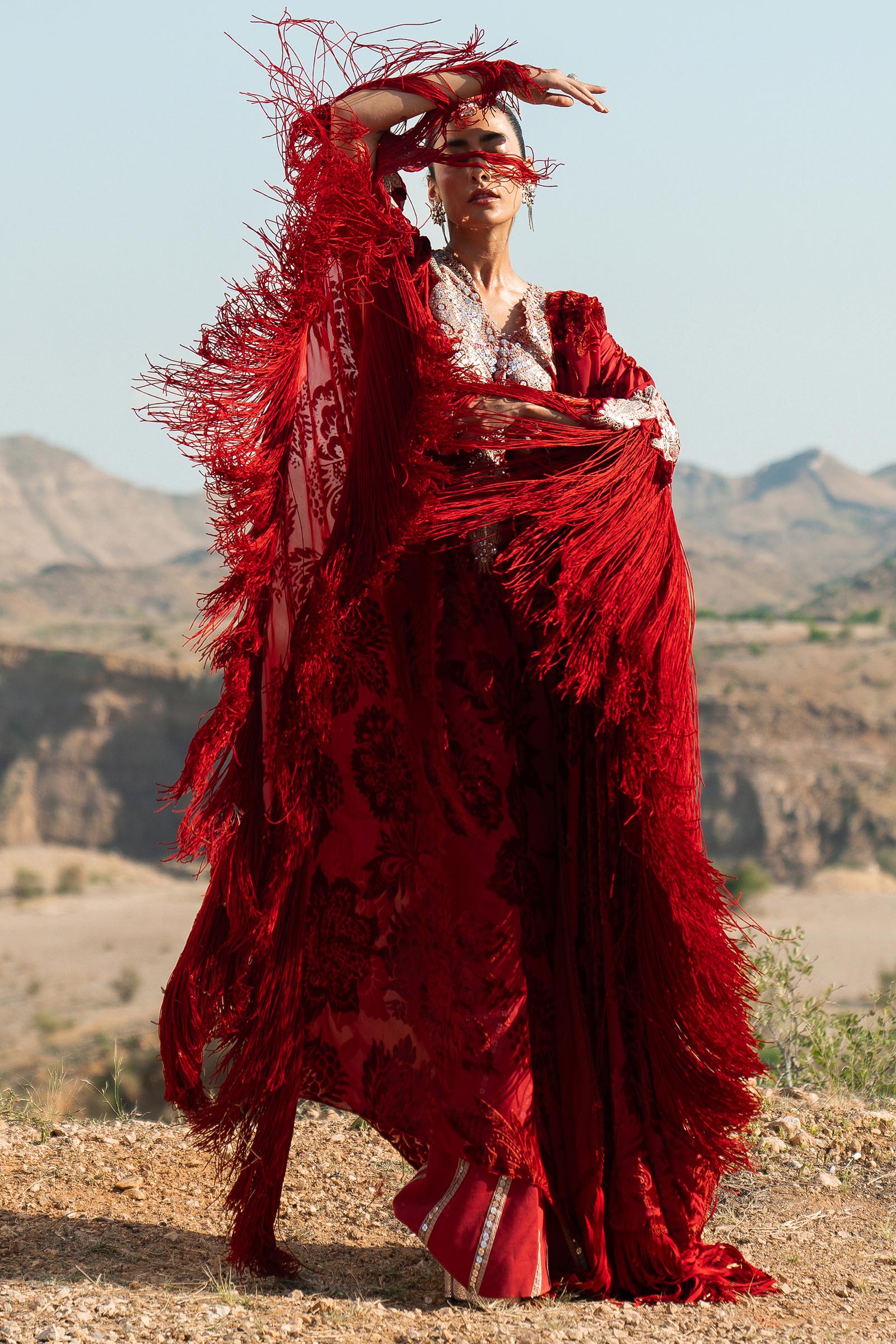 Unstitched 3 Piece Polachi Suit
