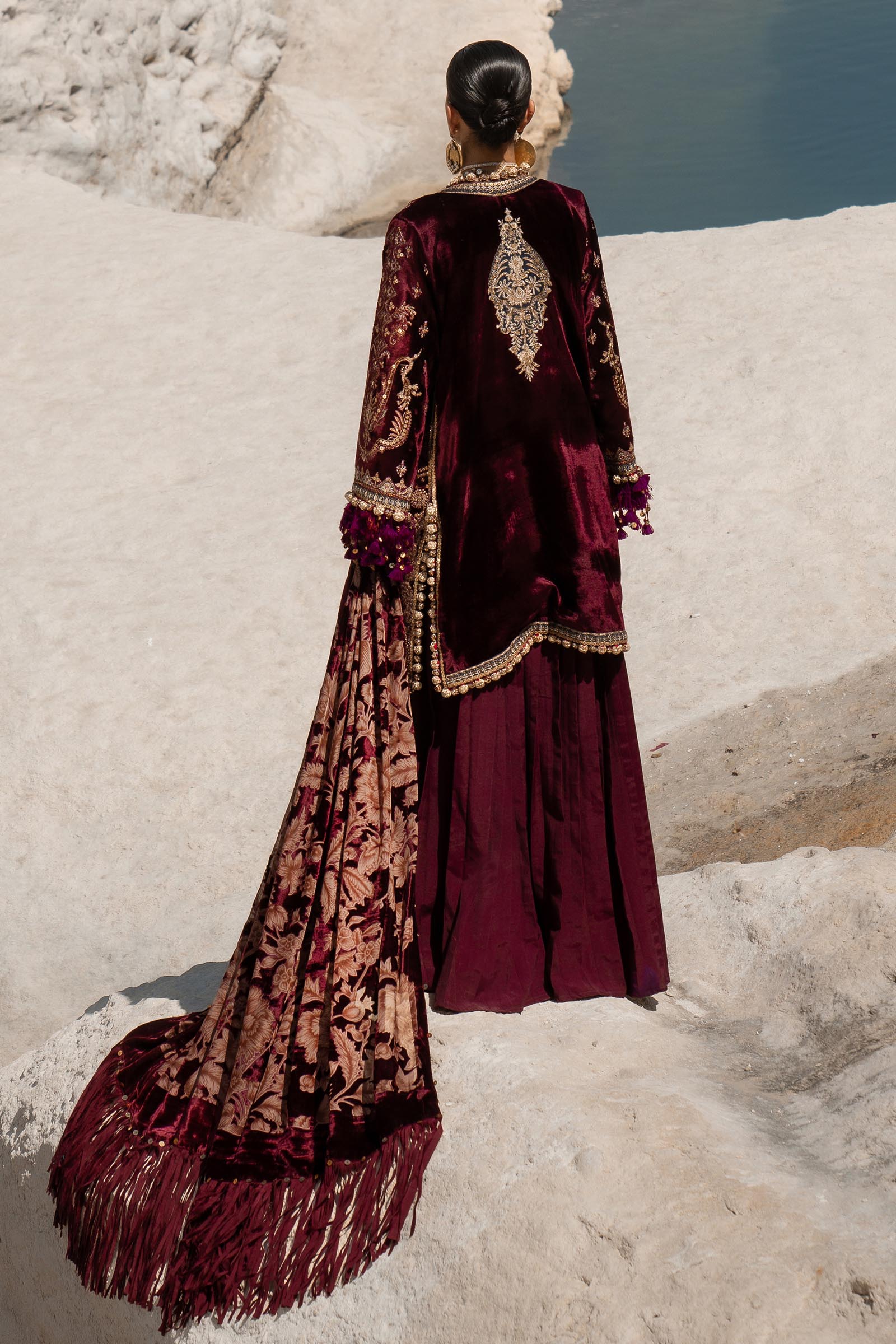 Unstitched 3 Piece Velvet Suit