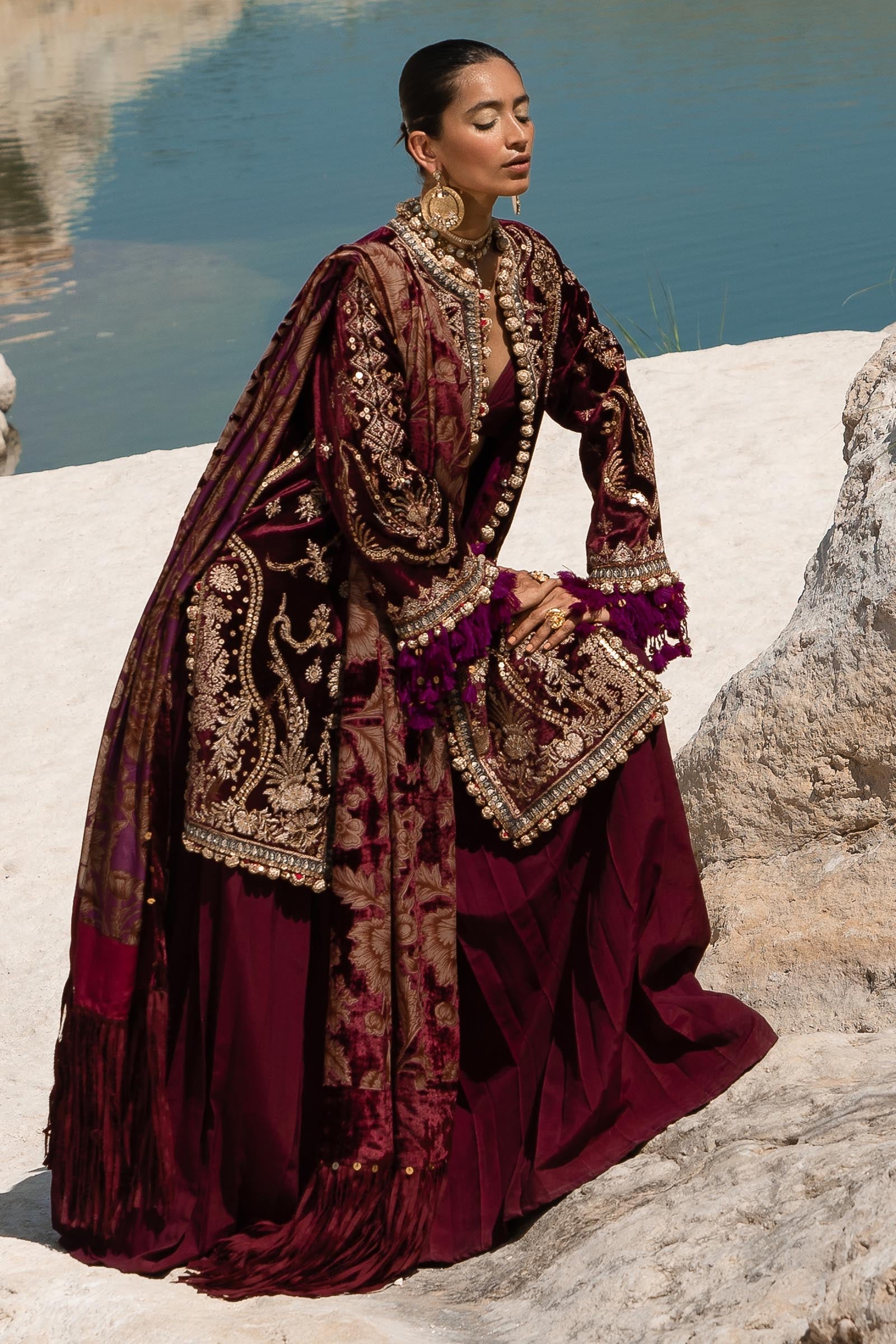 Unstitched 3 Piece Velvet Suit