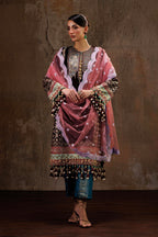 Unstitched Printed 3 Piece Velvet Suit