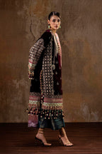Unstitched Printed 3 Piece Velvet Suit