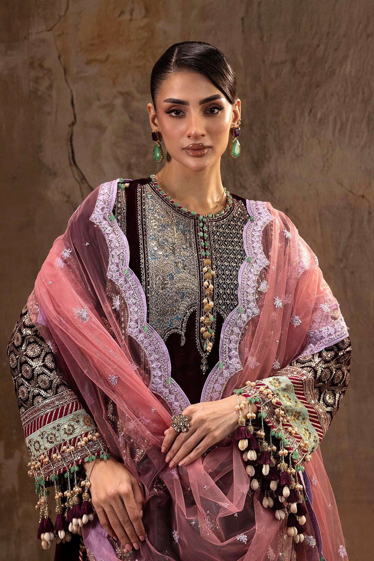 Unstitched Printed 3 Piece Velvet Suit