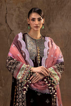 Unstitched Printed 3 Piece Velvet Suit